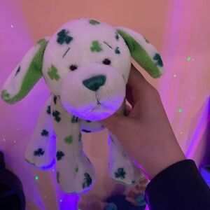Webkinz clover puppy - Plush Green and White Stuffed Dog with Clover Pattern